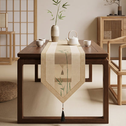 Elegant Ink-Wash Bamboo Table Runner - image 1