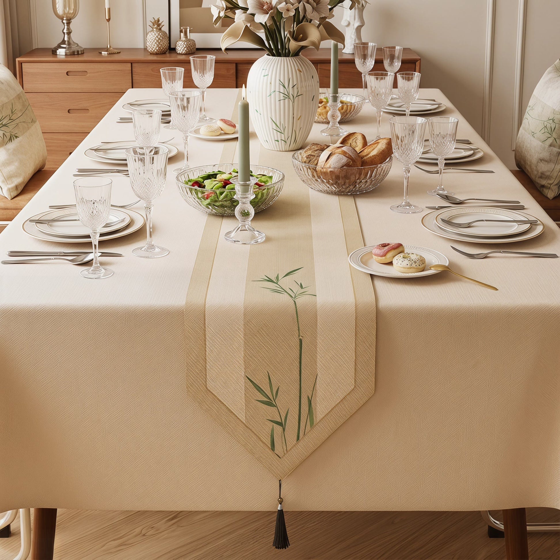 Elegant Ink-Wash Bamboo Table Runner - image 2