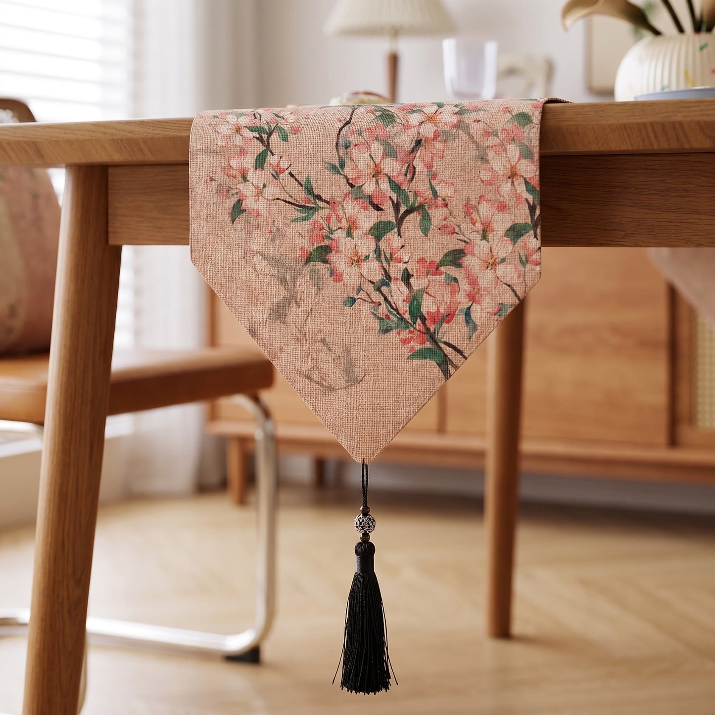 Painterly Crabapple Blossom Table Runner - image 3