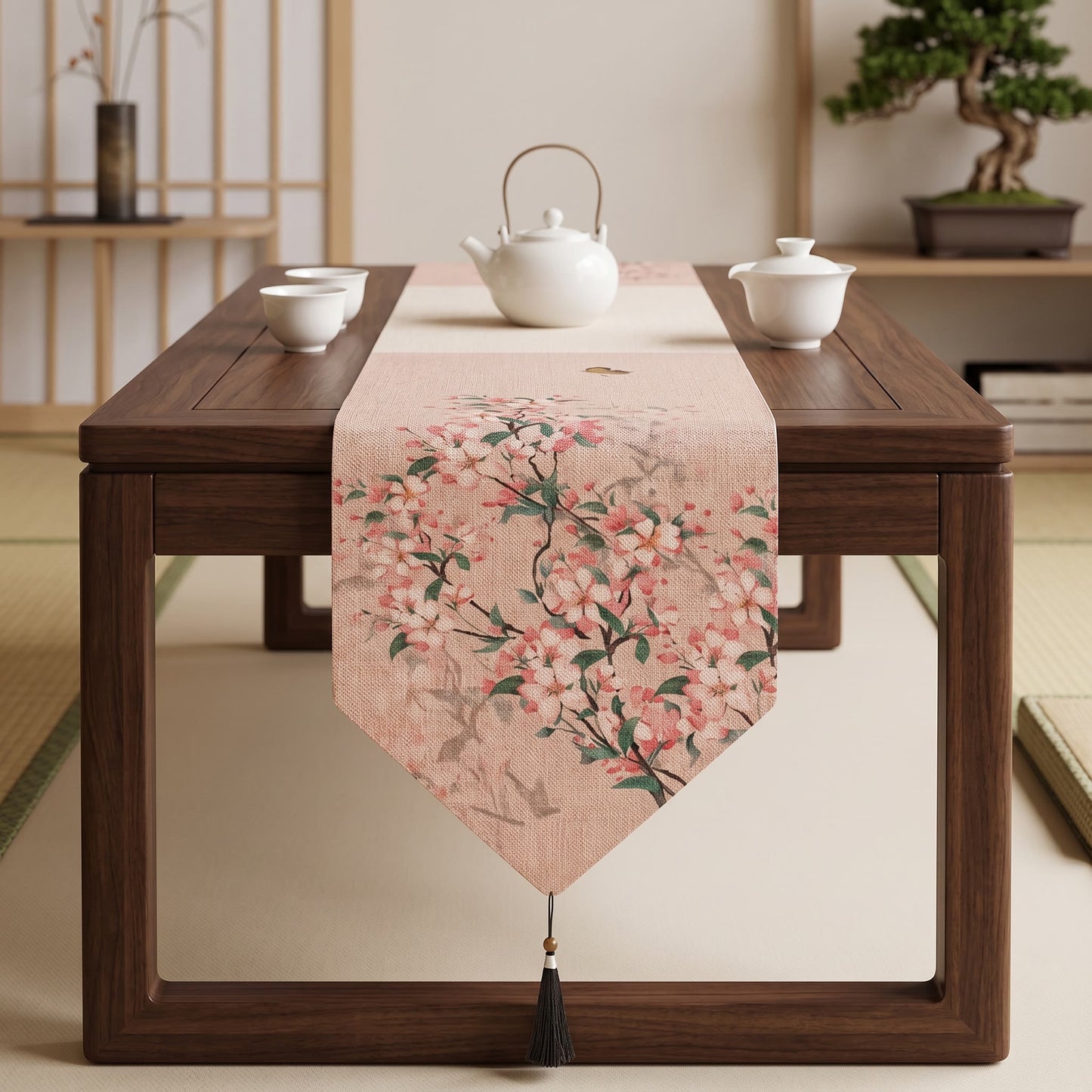 Painterly Crabapple Blossom Table Runner - image 1