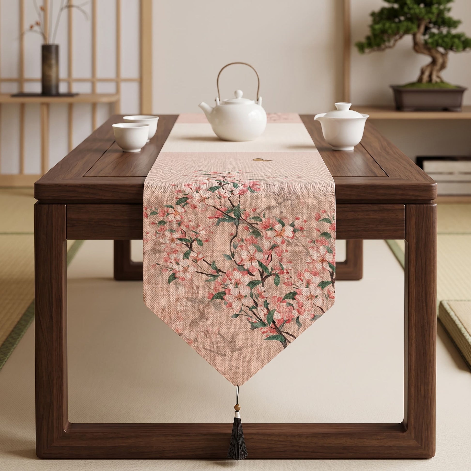 Painterly Crabapple Blossom Table Runner - image 1