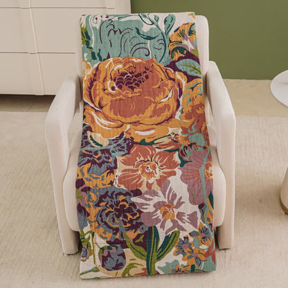 Bohemian Blooming Floral Cotton Quilt Blanket - image 3