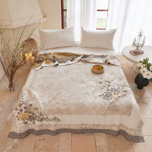 Oriental Peony Jacquard Reversible Gauze Quilt - Queen - image 0