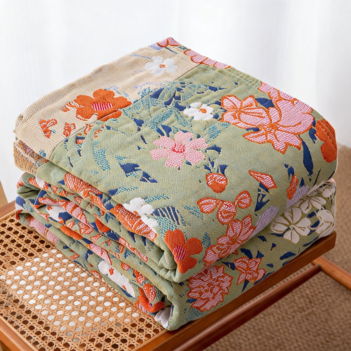 Spring Florals Multicolor Gauze Quilt - image 2