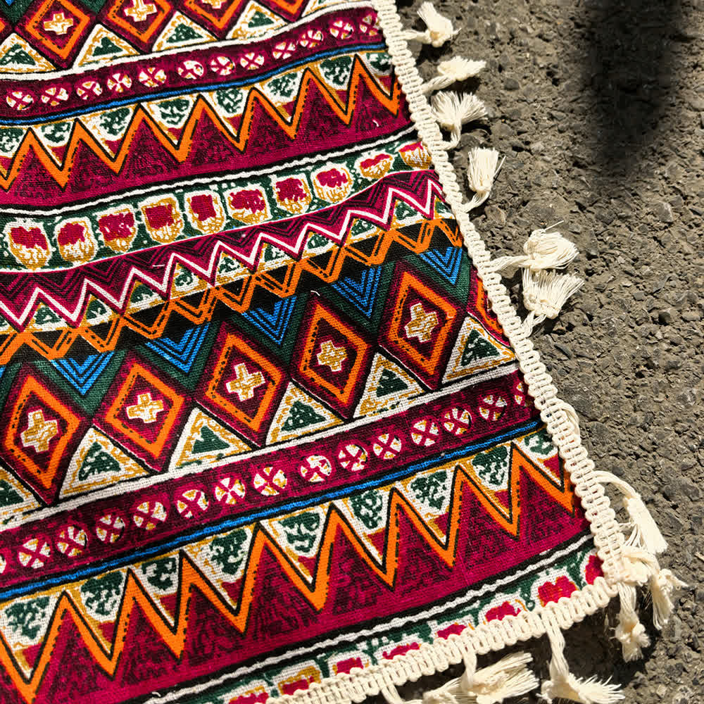 Boho Tribal Picnic Blanket with Tassels - image 4
