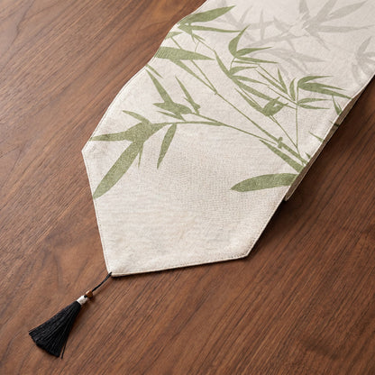 Bamboo & Swallow Ink-Wash Table Runner - image 3