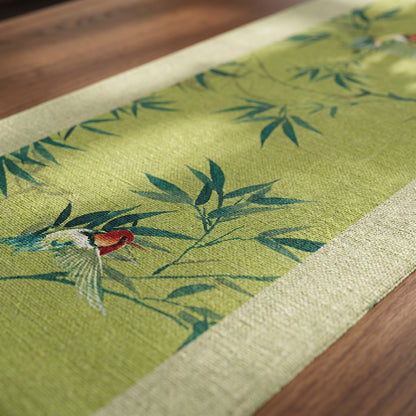 Green Bamboo & Birds Table Runner - image 4
