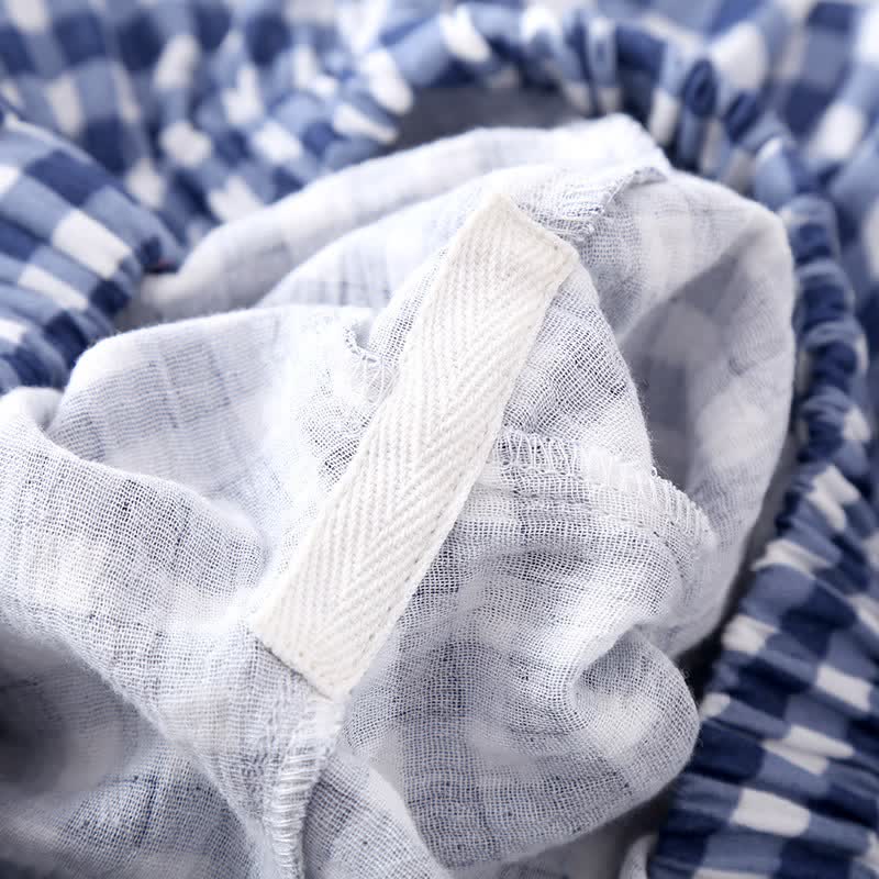Mixed-Match Gingham Print Loungewear Set - image 7