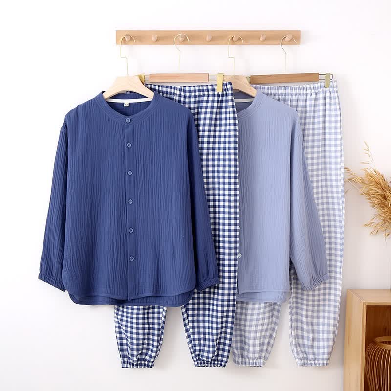 Mixed-Match Gingham Print Loungewear Set - image 0