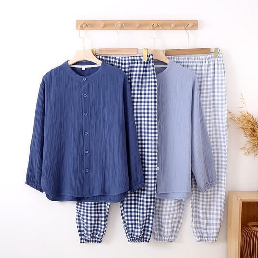 Mixed-Match Gingham Print Loungewear Set - image 0