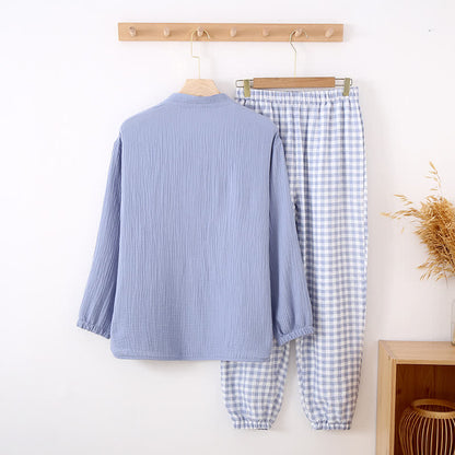 Mixed-Match Gingham Print Loungewear Set - image 9