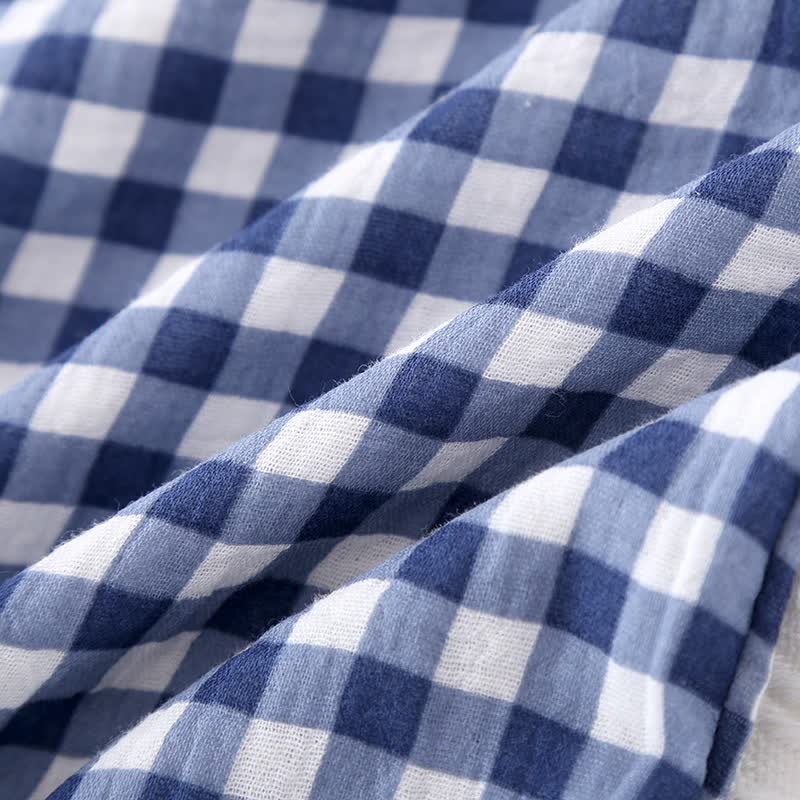 Mixed-Match Gingham Print Loungewear Set - image 6