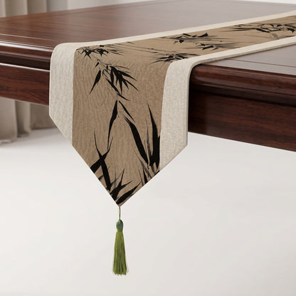 Brown Ink-Wash Bamboo Table Runner - image 2
