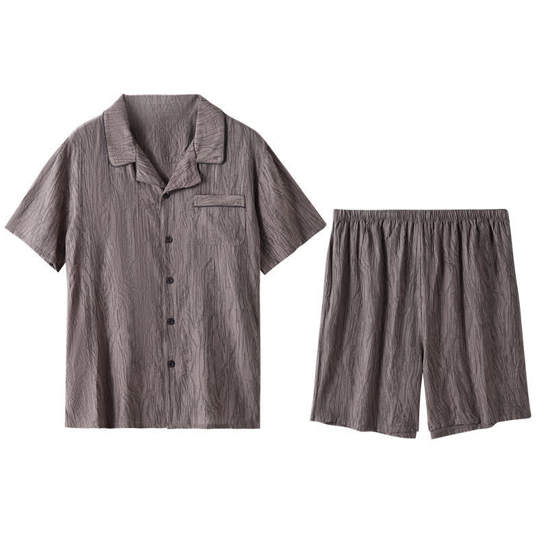Textured Short Sleeve Pajama Set - image 5