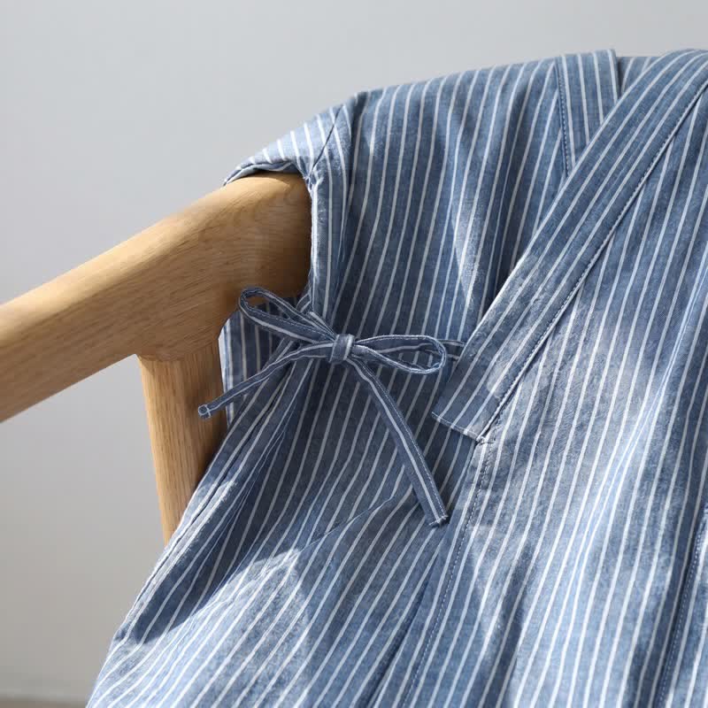 Unisex Striped Cotton Gauze Kimono Pajamas - image 2