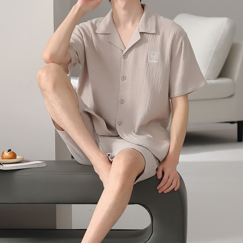 Unisex Cotton Gauze Resort Loungewear Set - Apricot - 4XL - image 10