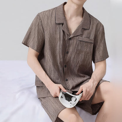 Textured Short Sleeve Pajama Set - image 2