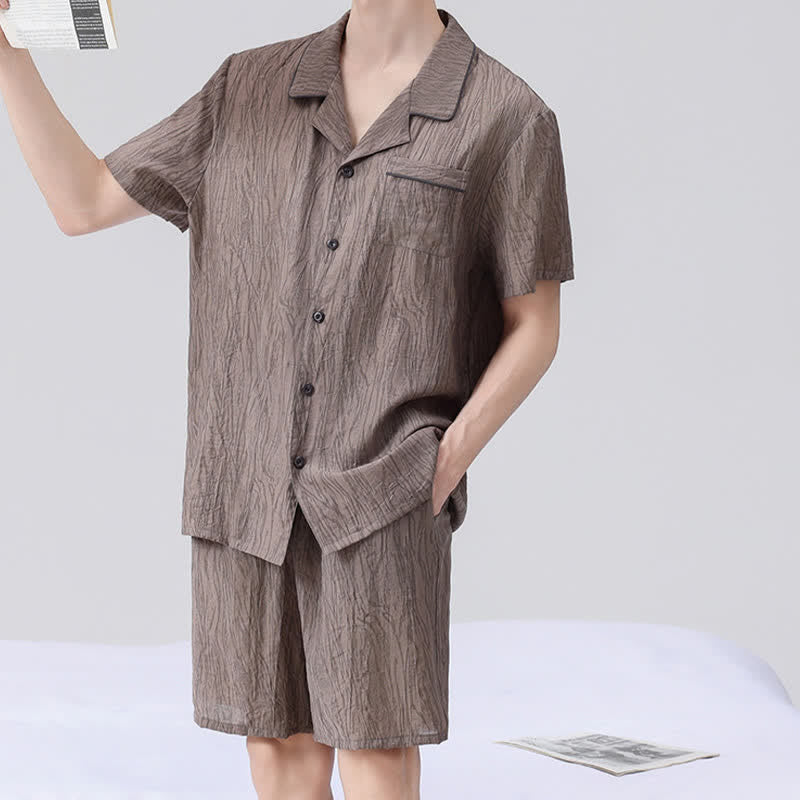 Textured Short Sleeve Pajama Set - image 4