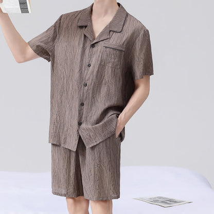 Textured Short Sleeve Pajama Set - image 4