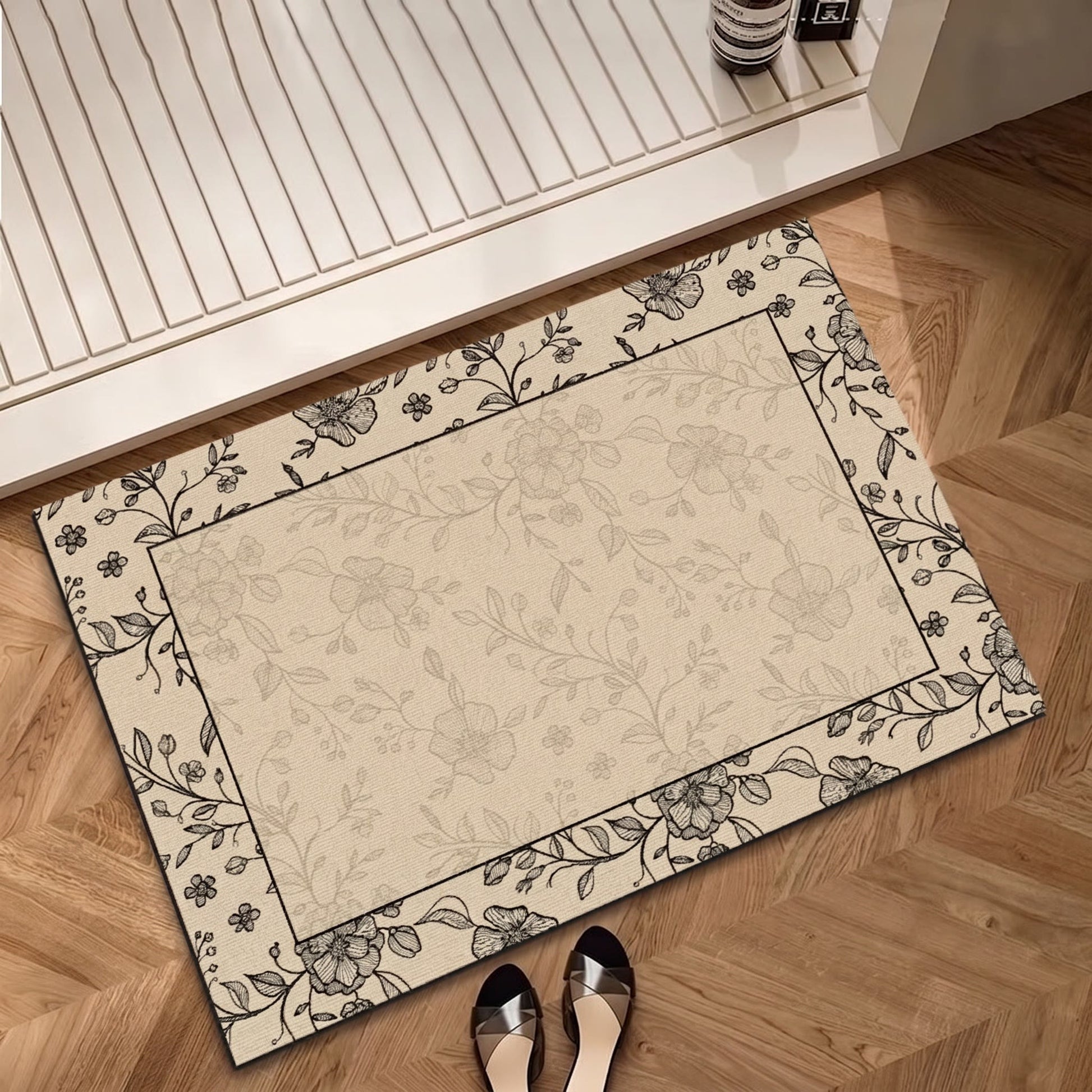 Vintage Vine Floral Bathroom Rug - 31" × 47" - image 0
