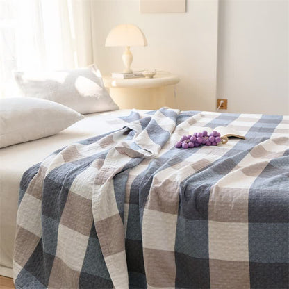Multi-Tone Plaid Cotton Gauze Quilt - image 2
