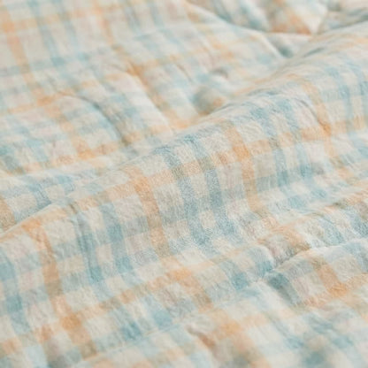 Pastel Plaid Cotton Gauze Quilt - image 4