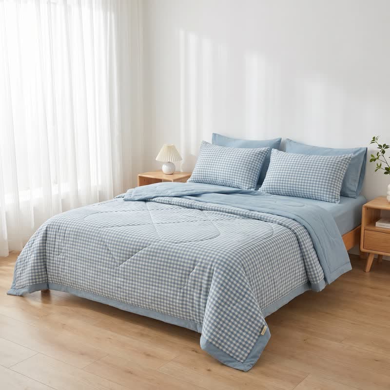 Classic Gingham Cotton Gauze Quilt - image 1