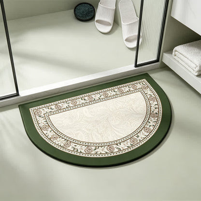 Half-Moon Vintage Border Floral Bathroom Rug - image 1