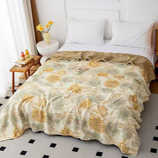 Retro Botanical Cotton Gauze Quilt - Queen - image 0