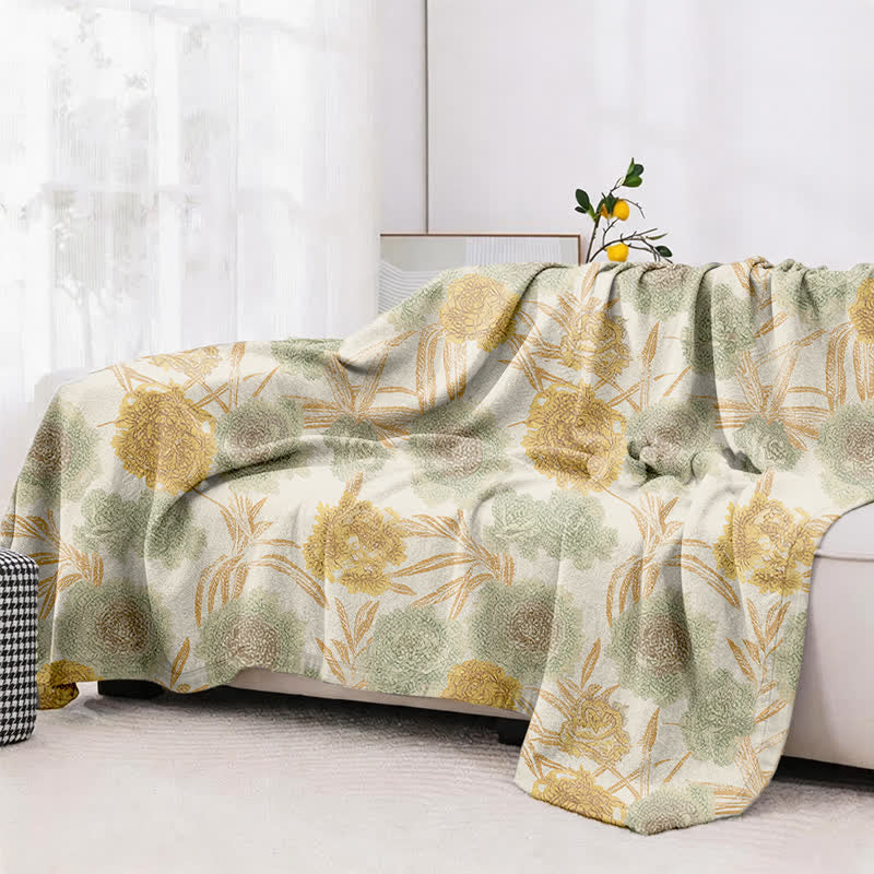 Retro Botanical Cotton Gauze Quilt - image 4