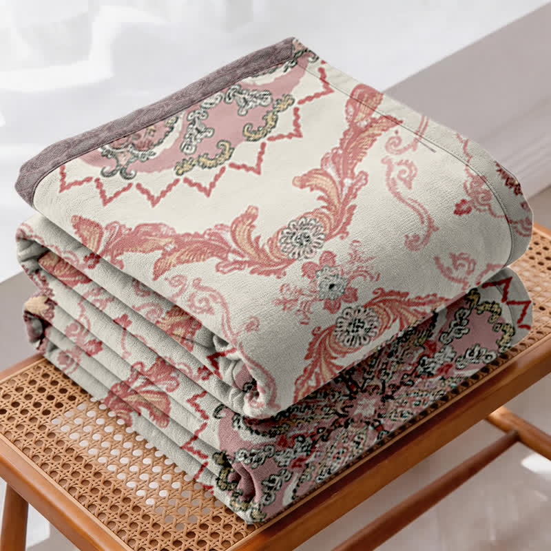 Vintage Ornate Floral Cotton Gauze Quilt - image 3
