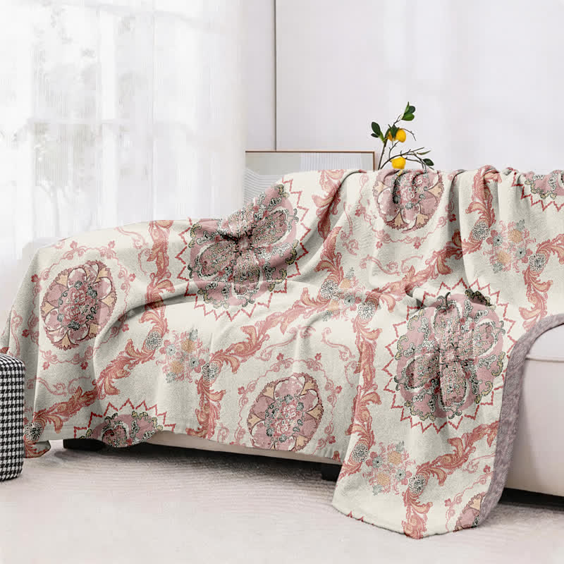 Vintage Ornate Floral Cotton Gauze Quilt - image 4