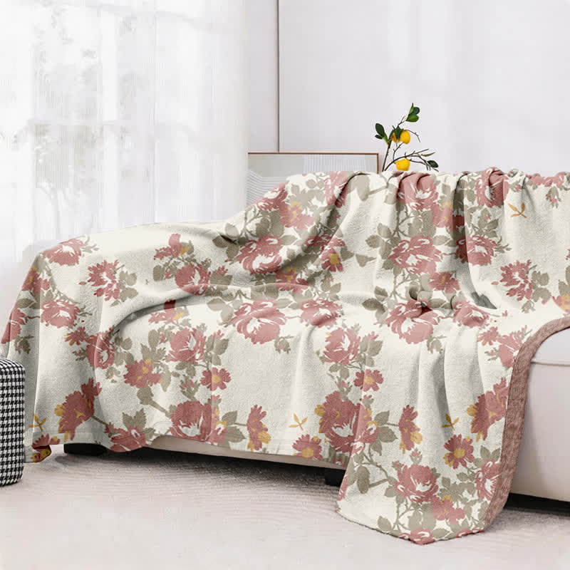 Vintage Rose Floral Cotton Gauze Quilt - image 4