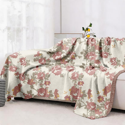 Vintage Rose Floral Cotton Gauze Quilt - image 4