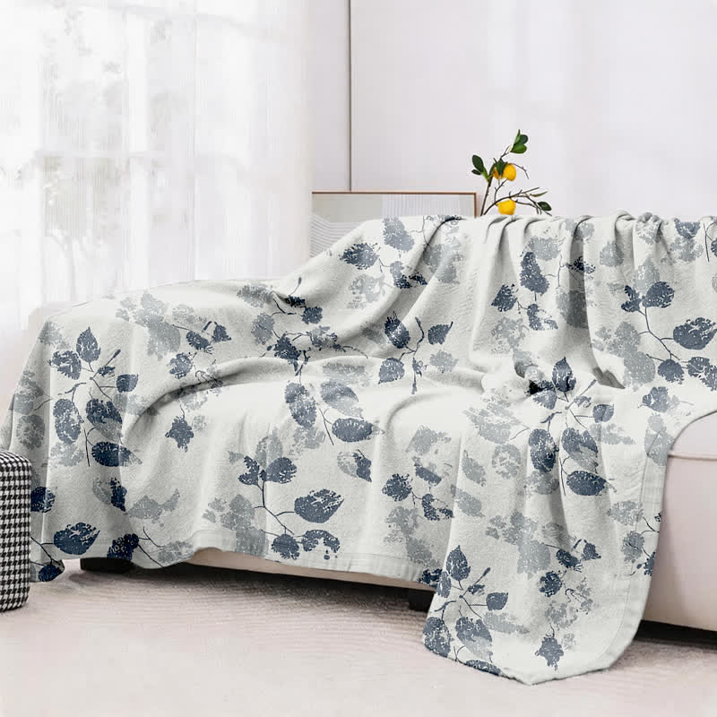Boho Leaf Print Cotton Gauze Quilt - image 4