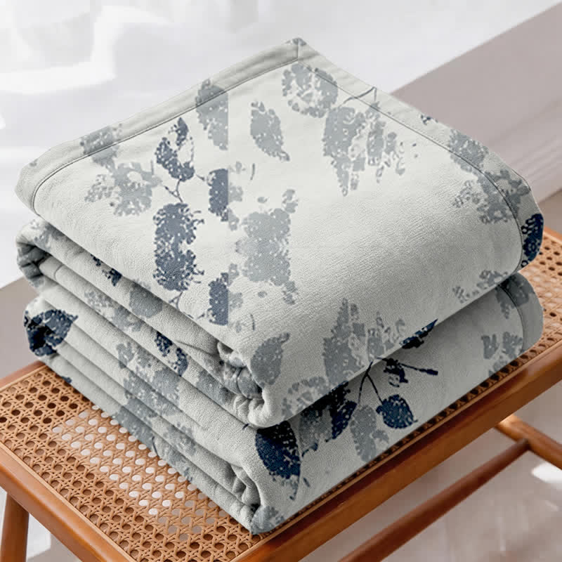 Boho Leaf Print Cotton Gauze Quilt - image 3