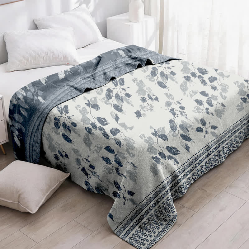 Boho Leaf Print Cotton Gauze Quilt - image 2
