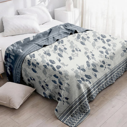 Boho Leaf Print Cotton Gauze Quilt - image 2