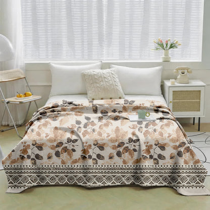Bohemian Autumn Leaf Cotton Gauze Quilt - image 1