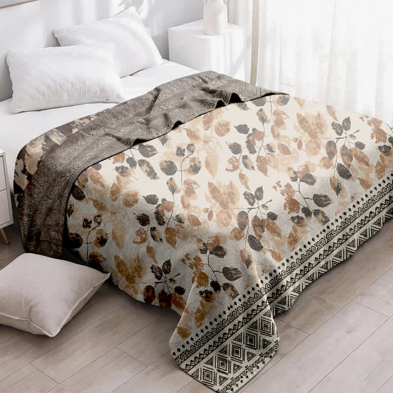 Bohemian Autumn Leaf Cotton Gauze Quilt - image 2