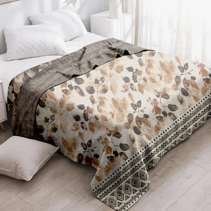 Bohemian Autumn Leaf Cotton Gauze Quilt - image 2