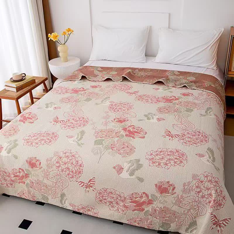 Beanpaste Pink Hydrangea Jacquard Quilt - Queen - image 0