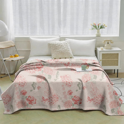 Beanpaste Pink Hydrangea Jacquard Quilt - image 1