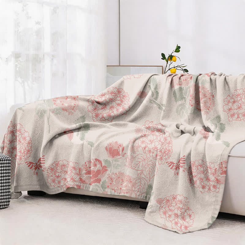 Beanpaste Pink Hydrangea Jacquard Quilt - image 4