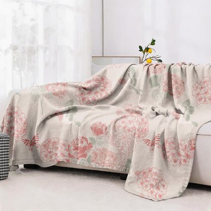 Beanpaste Pink Hydrangea Jacquard Quilt - image 4