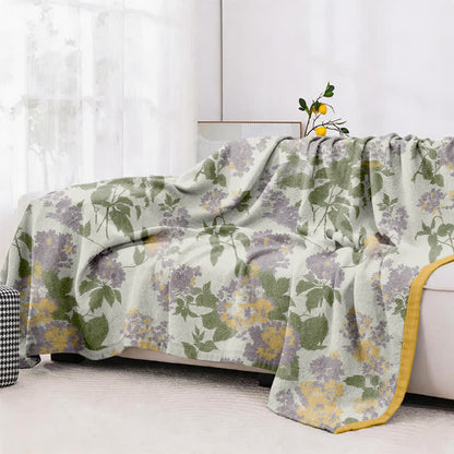Lilac & Mustard Floral Jacquard Gauze Quilt - image 4
