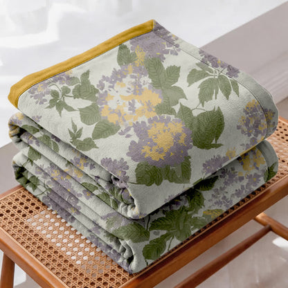 Lilac & Mustard Floral Jacquard Gauze Quilt - image 3