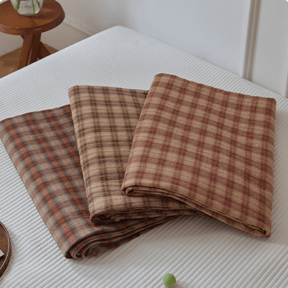 Retro Earth-Tone Plaid Cotton Bedding Set - image 4