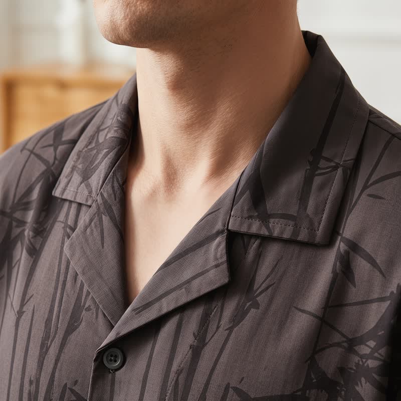 100% Cotton Dark Bamboo Button Loungewear Set - image 4