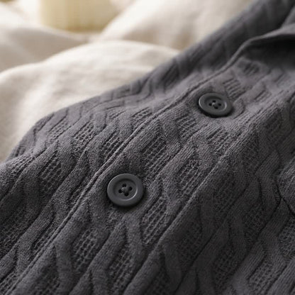 Cotton Embossed Geometric Chain Loungewear Set - image 5